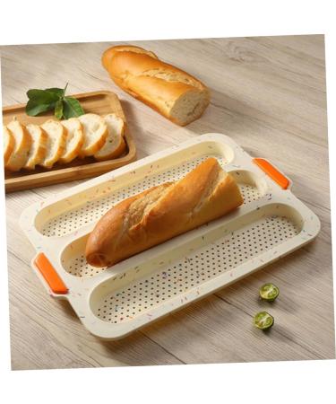 HOMSFOU 2 Pcs 3 Bread Silicone Mold Bread Pan Forms Silicone Bread Baking Trays Silicone Baking Mold Silicone Molds Loaf Pan Bread Baking Tin White Silica Gel Cake Second Generation Toast 34.5x24cmx2pcs Whitex2pcs - Buy Online on SooperMarket.com