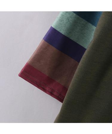 Girls Green Color Block Striped Tunic Top | Kids Fashion Long Sleeve Blouse 6-7 Years - Buy Online on SooperMarket.com