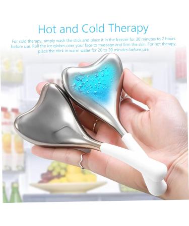 1 Pair Ice Globes Face Massager | Stainless Steel V-Shaped Gua Sha | Cooling Spa Beauty Tools for Women - Ultimate Skin Care - Buy Online on SooperMarket.com