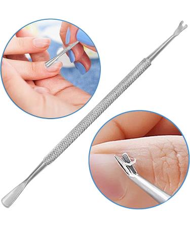 Stainless Steel Cuticle Pusher & Cutter Set - Nail Polish Remover, Gel Polish Peeler & Scraper - Manicure/Pedicure Tool Kit for Fingernail/Toenail Care - Buy Online on SooperMarket.com