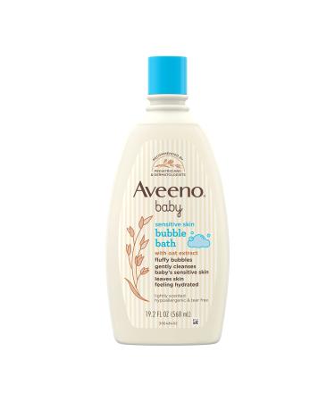 Aveeno Baby Sensitive Skin Bubble Bath with Oat Extract, Gently Cleanses and Leaves Skin Feeling Hydrated, Tear-Free Formula, Hypoallergenic, Paraben-, Phthalate-, Soap- & Dye-Free, 19.2 fl. Oz Single Bubble Bath