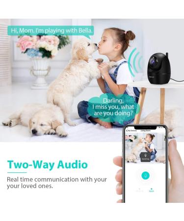 NETVUE 1080P FHD WiFi Pet Camera | Indoor Security Camera with 2-Way Audio, Night Vision, AI Human Detection | Cloud Storage/TF Card | Black - Buy Online on SooperMarket.com