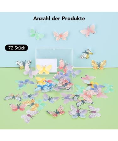 Catelves 72-Piece Edible Butterflies Cake Decorations | Rice Paper Cupcake Toppers for Birthdays & Parties - Buy Online on SooperMarket.com