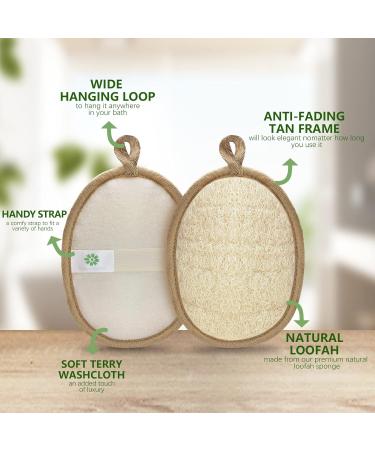 2 Pack Natural Loofah Body Scrubber | Eco-Friendly Exfoliating Shower Sponge for Women and Men - Buy Online on SooperMarket.com