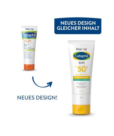 Cetaphil Sun Sensitive Gel Cream SPF 50+ | 200ml | Lightweight Fat-Free Sunscreen for Sensitive Skin | Perfume & Emulsifier Free | UV Protection for Sun Allergy & Mallorca-Acne Prone Skin - Buy Online on SooperMarket.com