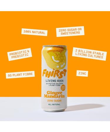 FHIRST Living Soda Taster Pack | Probiotic/Prebiotic Soda for Gut Health| Ginger Mandarin Cherry Vanilla & Passion Fruit Flavours | Zero Sugar or Sweetener | Mix pack - 12 x 330ml - Buy Online on SooperMarket.com