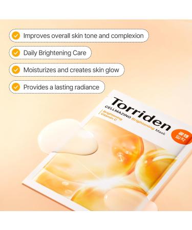 Torriden CELLMAZING Vita C Sheet Mask - 10 Sheets for Radiant Skin Tone & Complexion Improvement - Buy Online on SooperMarket.com