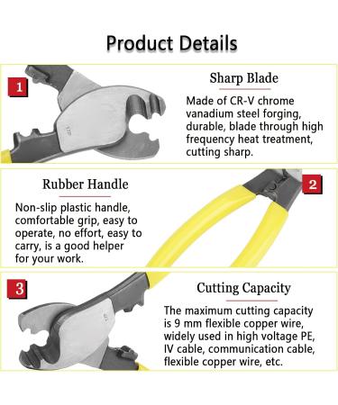 Cable Cutter Cable Cutting Pliers 6 Inch Chrome Vanadium Steel Cable Wire Cutter Electric Wire Cutter Hand Cutting Tool 6 "Cable Clamp Crimping Pliers Crimp Plier - Buy Online on SooperMarket.com