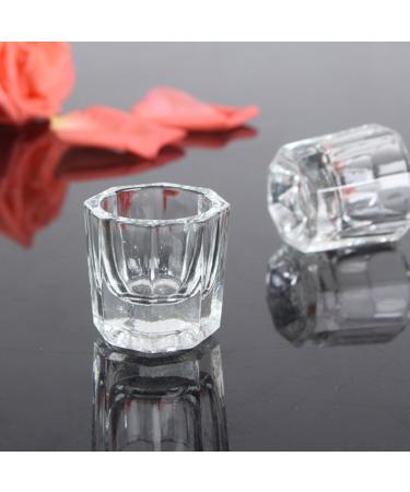 Glass Dappen Dish Crystal Cup Dappen Dish for Nail Art Acrylic Powder Nail Art Tools (no lid 1pc)