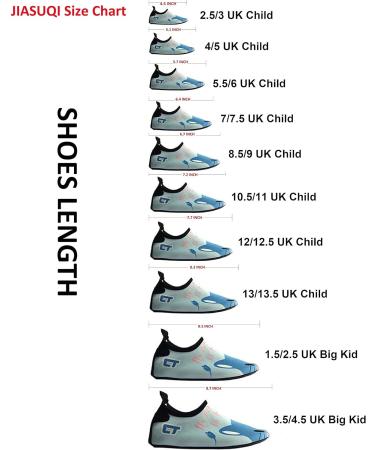 JIASUQI Kids Water Shoes Quick Dry Barefoot Aqua Socks - Black Blue Strip | Beach Pool Swimming | Size 10.5/11 UK Child - Buy Online on SooperMarket.com