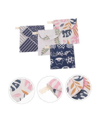 Beavorty 4pcs Menstrual Pad Storage Bag Set | Period Pouch Organizer for Girls | Cotton Linen Carry Case for Period Pads and Tampons - Buy Online on SooperMarket.com