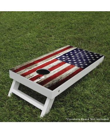 Pixelverse Design USA Flag Cornhole Board Skin Wrap Decal | Weather Resistant Vinyl Sticker for Corn Hole Bean Bag Toss Game | 24.5x48.5 - Ideal for Children, Adults, Colleges, Festivals & Bars - Buy Online on SooperMarket.com