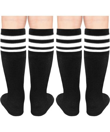 Olreco Youth Soccer Socks for Boys and Girls | Toddler Knee High Long Tube Socks 3-6 Years | Black & White - Buy Online on SooperMarket.com