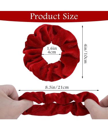 WLLHYF 2 Pcs Velvet Hair Bands Red Scrunchies - Large Size Elastic Ponytail Holders & Wristband Hair Accessories for Girls and Women - Valentine's Day Gift - Buy Online on SooperMarket.com