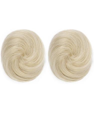 REECHO 2 PCS Mini Claw Clip in Messy & Cat Ears Hair Bun Extensions Wig Accessory Updo Hairpieces for Women Girls (Pack of 2-3" Straight Light Blonde) Pack of 2 - 3" Straight Light Blonde - Buy Online on SooperMarket.com