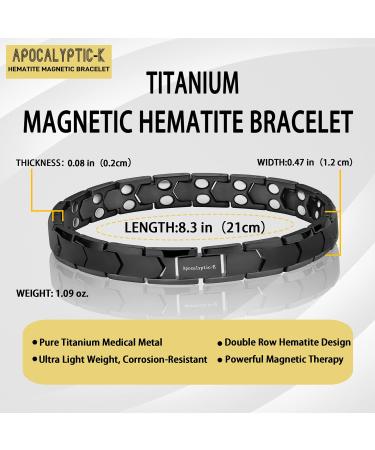 Men's Pure Titanium Magnetic Bracelets - Double Powerful Magnets, Eliminate Static Electricity - Black Bracelets - Buy Online on SooperMarket.com