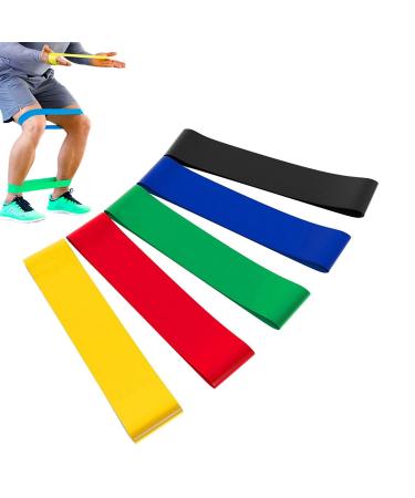 Taview Natural Latex Resistance Loop Bands - Set of 5 12 inch Fit Simplify Best for Stretching Physical Therapy Yoga and Home Fitness