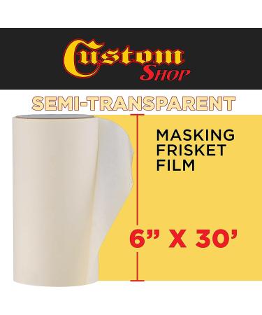 Custom Shop 6 x 30' Semi-Transparent Masking Film Roll for Artists, Airbrush Graphics, Automotive - Stencil Making & Design Transfer - Buy Online on SooperMarket.com