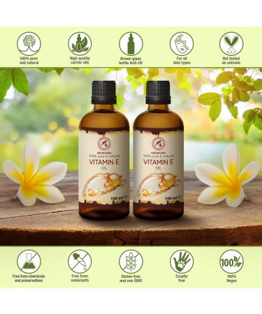 Vitamin E Oil 200ml - Anti-Aging & Wrinkle Care - Rich in Tocopherol - 2x100ml - Buy Online on SooperMarket.com