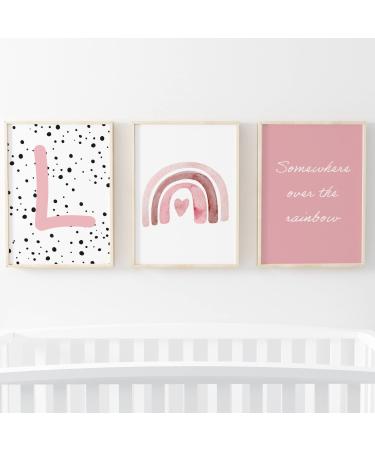Pompom Prints Set of 3 Girls Bedroom Prints Rainbow Nursery Prints Scandi Boho Style Nursery Decor Playroom Prints Picture Frames not Included (8x10 Inch L) 8x10 Inch L