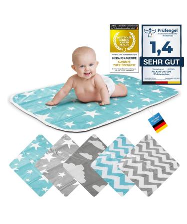 Wrapping pad baby diaper pad baby wrap ceiling pad for infants and toddlers Breathable washable reusable 50 x 70 cm (star blue)