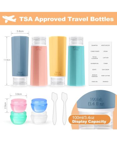 Opret 12 Pcs Travel Bottles Set for Toiletries 100ml Leak Proof Portable Travel Containers and Pots Refillable Squeezable for Shampoos and Conditioner BPA Free and TSA Approved 12pcs Vibrant - Buy Online on SooperMarket.com