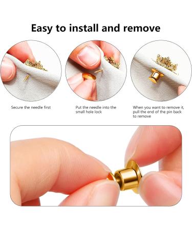 20Pcs Metal Pin Backs Locking Locking Pin Backs with Storage Case Pin Backs for Brooch Tie Hat Badge Insignia Gold - Buy Online on SooperMarket.com