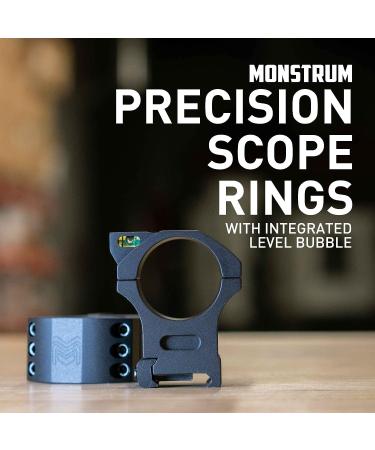 Monstrum Precision 34mm Scope Rings with Integrated Level Bubble - Medium Height 1.00 - Buy Online on SooperMarket.com