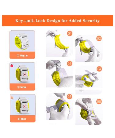 Toddler Safety Harness with Lock and Anti Lost Wrist Link, Reflective Tape Liner - Yellow Leash (6.5ft) - Buy Online on SooperMarket.com