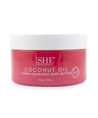 Om She Aromatherapy Coconut & Pink Grapefruit Body Butter - Nourishing skincare with coconut oil and refreshing pink grapefruit scent - Buy Online on SooperMarket.com