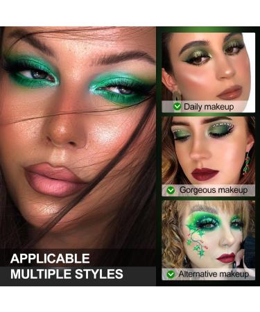 Olive Green Eyeshadow Palette | Black Green Multichrome | 12 Pigmented Shades for Smokey Green Brown Eye Makeup | Long Lasting Vegan Holiday Gift - Buy Online on SooperMarket.com