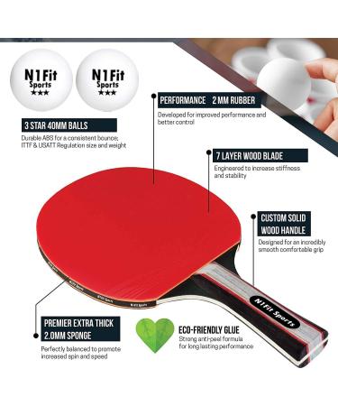 Premium 4 Player Ping Pong Paddle Set with 8 Professional Balls - Indoor-Outdoor Table Tennis Kit with Portable Storage Case - Buy Online on SooperMarket.com