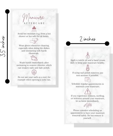 Manicure Aftercare Instruction Cards | 50pk | Business Card Size Nail Salon Handout for Nail Care after Manicure or Pedicure matches loyalty Marble and Mauve Design How to protect your manicure cards - Buy Online on SooperMarket.com