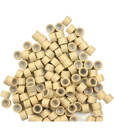 200 Pcs 4.0mm Silicone Lined Micro Rings Blonde for Hair Extensions - Buy Online on SooperMarket.com