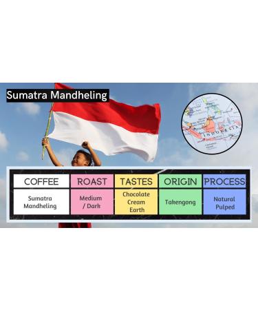 Sumatra Mandheling - Medium/Dark Roasted - Whole Arabica Coffee Beans - 200g Single Origin Whole Bean - Buy Online on SooperMarket.com