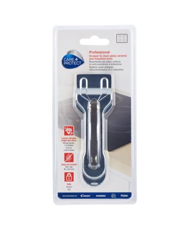 CARE + PROTECT Cleaning Scraper for Glass Ceramic and Induction Hobs No Scratch Leaves Surfaces Bright and Shiny Safe Blade Replaceable