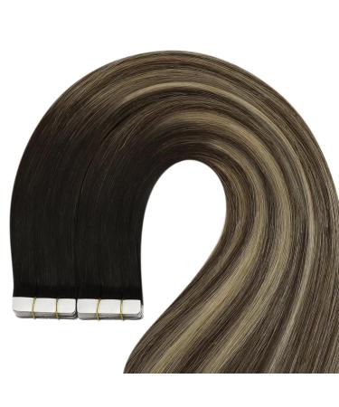 Youngsee Real Hair Tape Extensions - Balayage Ombre #1B/4/27 55cm 50g 20pcs - Smooth Remy Real Hair - Buy Online on SooperMarket.com