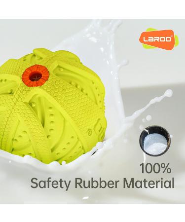 Laroo Durable Natural Rubber Dog Ball | Squeaker Toy for Small & Large Dogs | 9cm Green Dog Football - Buy Online on SooperMarket.com