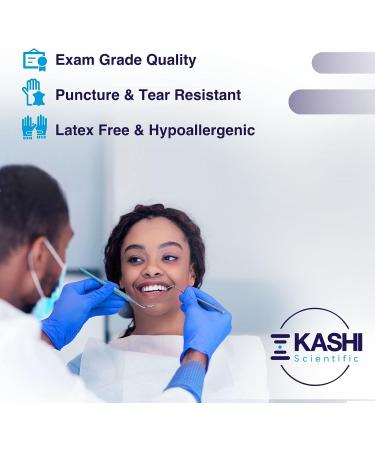 Kashi Scientific Disposable Nitrile Exam Gloves - 4 mil, Powder-Free, Latex-Free, Blue - X-Small, 100 Count - Food Safe Gloves - Buy Online on SooperMarket.com