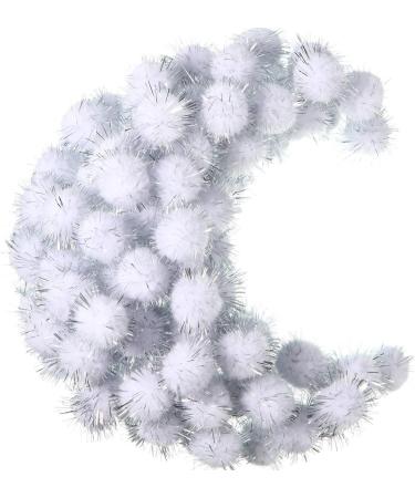 1000 Count 0.6 Inch White Glitter Pom Poms for Crafts and DIY - Fuzzy Craft Balls Hobby Supplies - Buy Online on SooperMarket.com