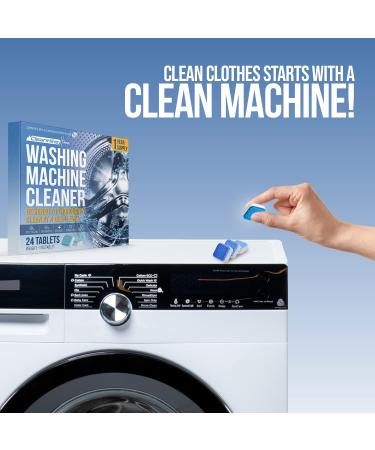 Washing Machine Cleaner Descaler Tablets - Eco-Friendly Deep Cleaning (24 Tablets 1 Year Supply) for HE Front & Top Loaders - Odor & Grime Eliminator - Buy Online on SooperMarket.com