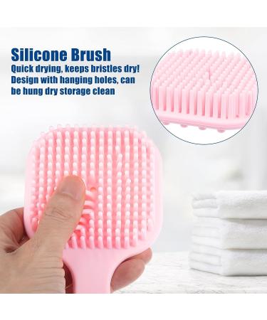 VOCOSTE Soft Silicone Bath Brush - Non-Slip Back Scrubber Shower with Long Handle in Pink for Men and Women - Buy Online on SooperMarket.com
