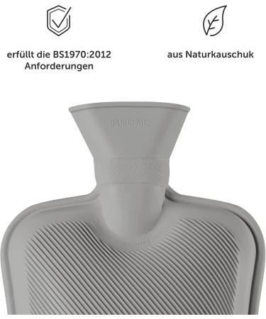 Blum Valley 1.5L Baby Heat Bottle - Washable Soft Fleece Hot Water Bottle for Children - Eco-Friendly Natural Rubber - Green Fluffy Bed Bottle - Buy Online on SooperMarket.com