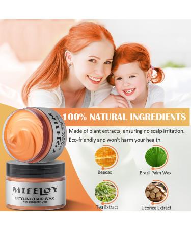 Orange Temporary Hair Color Wax | Instant Hairstyle Cream for Women & Youth | Party & Cosplay Hair Pomade - 4.23oz - Buy Online on SooperMarket.com