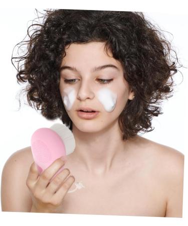 Shop Housoutil Soft Fur Cleansing Makeup Brush Scrubber - Exfoliating Facial Brush for Women - Pink Face Scrubber & Cleanser for Radiant Skin - Buy Online on SooperMarket.com