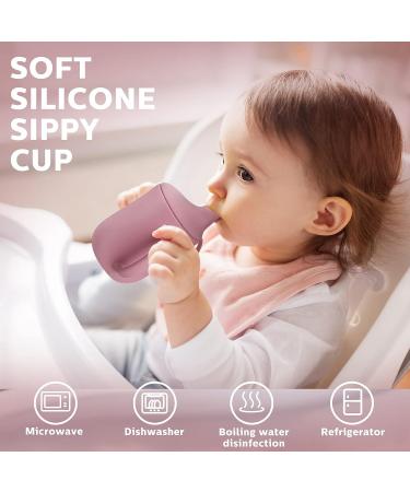 Dandat 2 Pcs Silicone Sippy Cups for Babies 6 Months+ | Spill Proof Toddler Training Cups with Double Handles | Easy Grip & BPA Free | 5 oz - Buy Online on SooperMarket.com