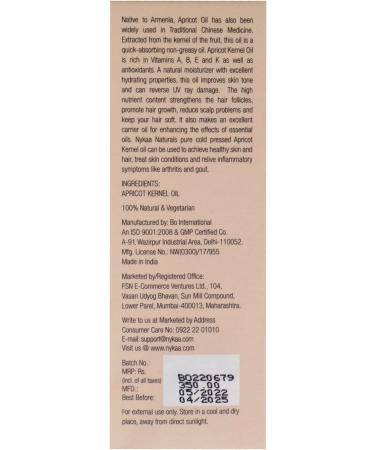 Nykaa Naturals 100 Percent Pure Cold Pressed - Apricot Kernel For Women 1 oz Oil - Buy Online on SooperMarket.com
