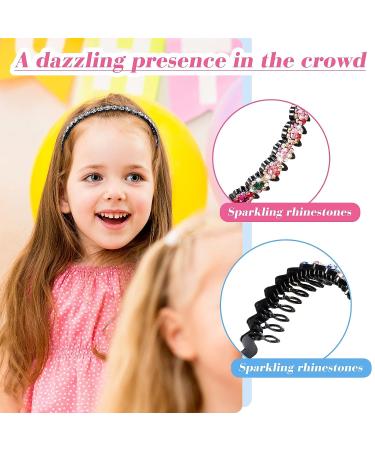 Rhinestone Teeth Comb Headbands - 8 Piece Set | Crystal Wave Headband for Women and Girls - Non-Slip Hair Accessories - Buy Online on SooperMarket.com