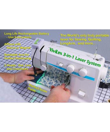 ViviLux 3-in-1 Rechargeable GREEN Laser System with Adjustable Line  Crosshairs and Dot Illumination Heads  Innovative Sewing and Quilting Notion for Precise Stitching  Mounts with HOOK AND LOOP TAPE 1.US Plug - Buy Online on SooperMarket.com