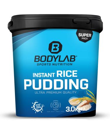 BODYLAB24 Instant Rice Pudding 3kg made of 100% rice flour without further additives the fast and delicious carbohydrate supply in mass structure or before training tasteless neutral 3 kg (1 Pack)
